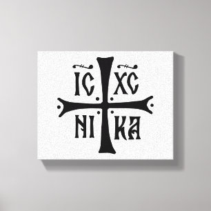 ICXCNIKA Kreuz orthodoxe Religion Christentum Symb Leinwanddruck