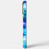 Icy Abstrakt Blue Overlapping Square Muster Case-Mate iPhone Hülle (Rückseite / Links)