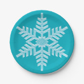 Icy Aqua Aquamarin Frozen Snowflake Winterweihnach Pappteller (Vorderseite)
