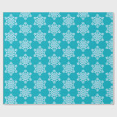 Icy Aqua Aquamarin Frozen Winterschneeflocken Weih Geschenkpapier (Flach)