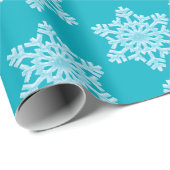 Icy Aqua Aquamarin Frozen Winterschneeflocken Weih Geschenkpapier (Rolleneckpunkt)