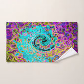 Icy Aqua Blue Groovy Abstrakt Retro Liquid Swirl Badhandtuch Set (Handtuch)
