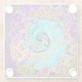 Icy Aqua Blue Groovy Abstrakt Retro Liquid Swirl Glasuntersetzer (Rückseite)