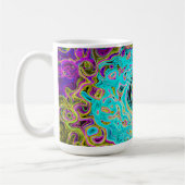 Icy Aqua Blue Groovy Abstrakt Retro Liquid Swirl Kaffeetasse (Links)