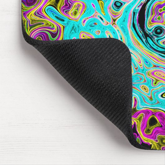 Icy Aqua Blue Groovy Abstrakt Retro Liquid Swirl Mousepad (Ecke)