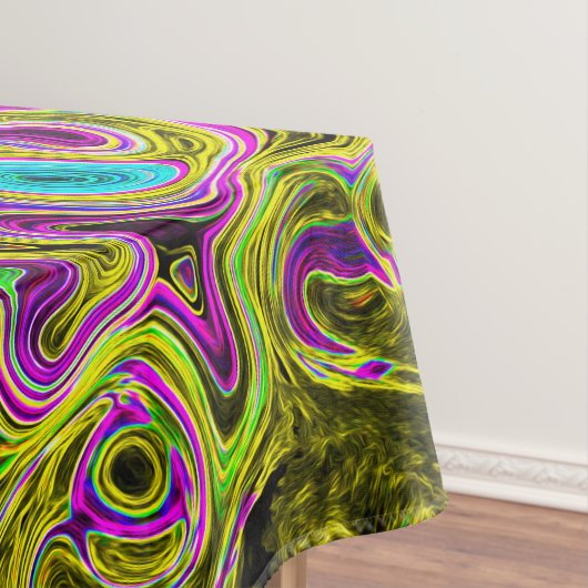 Icy Aqua Blue Groovy Abstrakt Retro Liquid Swirl Tischdecke (Beispiel)