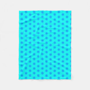 Icy Aqua und Blaues Schneeflockenmuster Fleecedecke