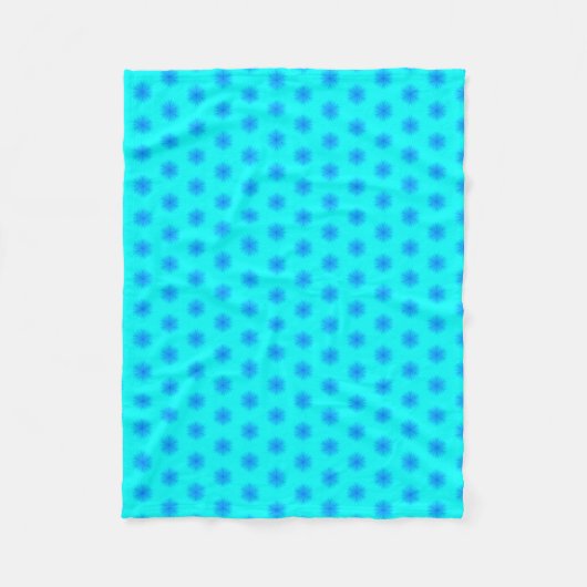 Icy Aqua und Blaues Schneeflockenmuster Fleecedecke (Vorderseite)