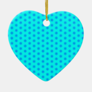Icy Aqua und Blaues Schneeflockenmuster Keramik Ornament