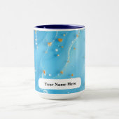 Icy Azure Wave Sea Metallic Swirl Tasse (Zentrum)