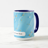 Icy Azure Wave Sea Metallic Swirl Tasse (VorderseiteRechts)