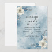 Icy Bloom Frost Wedding Einladung (Vorne/Hinten)