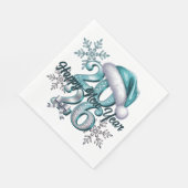 Icy Blue 2026 with Santa Hat and Snowflakes Serviette (Ecke)