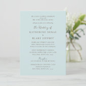 Icy Blue 2 Venue Chuch Wedding Invitation Einladung (Stehend Vorderseite)