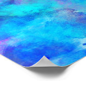Icy Blue Abstract Design Poster (Ecke)