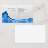 Icy Blue Abstrakt Wave Copywrite Business Card Visitenkarte (Vorne/Hinten)