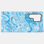 Icy Blue Abstrakte Marmortextur Flüssigkeit Samsung Galaxy Hülle (Rückseite (Horizontal))