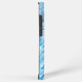 Icy Blue Abstrakte Marmortextur Flüssigkeit Samsung Galaxy Hülle (Rechte Seite)