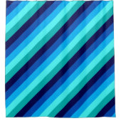 Icy Blue Aquamarin Stripes Duschvorhang (Vorderseite)