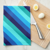 Icy Blue Aquamarin Stripes Küchentuch (Viertel Falte)
