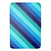 Icy Blue Aquamarin Stripes Large Bath Mat Badematte (Vorderseite Vertikal)