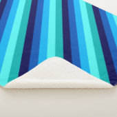 Icy Blue Aquamarin Stripes Large Sherpa Blanket Sherpadecke (3/4)