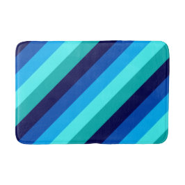 Icy Blue Aquamarin Stripes Medium Bath Mat Badematte