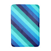 Icy Blue Aquamarin Stripes Medium Bath Mat Badematte (Vorderseite Vertikal)
