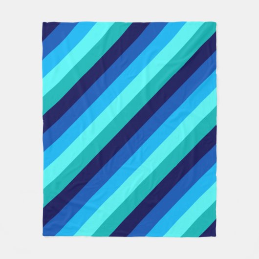 Icy Blue Aquamarin Stripes Medium Fleece Blanket (Vorderseite)