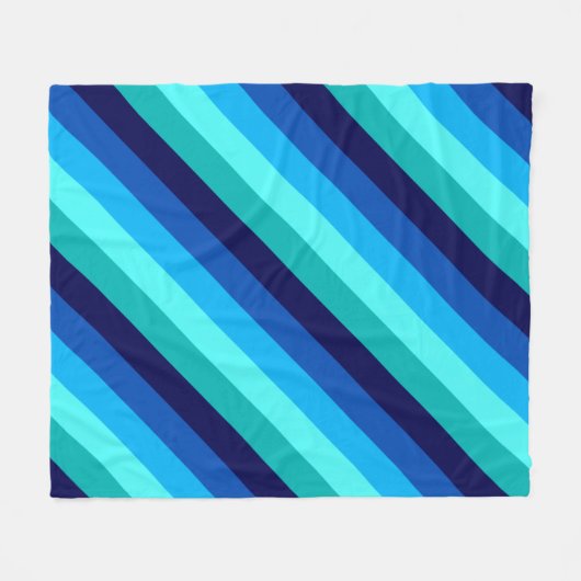 Icy Blue Aquamarin Stripes Medium Fleece Blanket (Vorderseite (Horizontal))