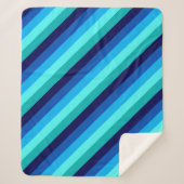 Icy Blue Aquamarin Stripes Medium Sherpa Blanket Sherpadecke (Vorderseite)