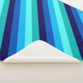 Icy Blue Aquamarin Stripes Medium Sherpa Blanket Sherpadecke (3/4)