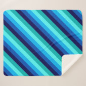 Icy Blue Aquamarin Stripes Medium Sherpa Blanket Sherpadecke (Vorderseite (Horizontal))