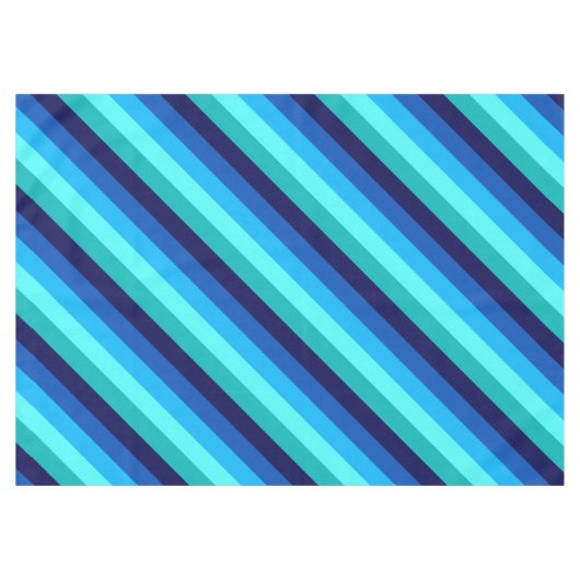 Icy Blue Aquamarin Stripes Medium Tableclout Tischdecke (Vorderseite (Horizontal))