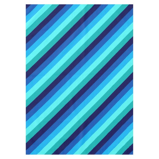 Icy Blue Aquamarin Stripes Medium Tableclout Tischdecke (Vorderseite)