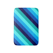 Icy Blue Aquamarin Stripes Small Bath Mat Badematte (Vorderseite Vertikal)