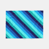 Icy Blue Aquamarin Stripes Small Fleece Blanket (Vorderseite (Horizontal))