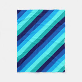 Icy Blue Aquamarin Stripes Small Fleece Blanket