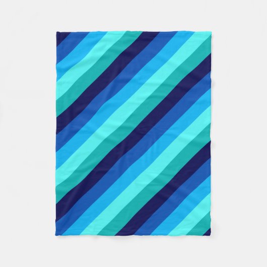 Icy Blue Aquamarin Stripes Small Fleece Blanket (Vorderseite)