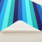 Icy Blue Aquamarin Stripes Small Sherpa Blanket Sherpadecke (3/4)