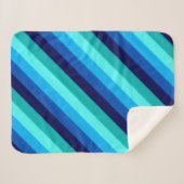 Icy Blue Aquamarin Stripes Small Sherpa Blanket Sherpadecke (Vorderseite (Horizontal))