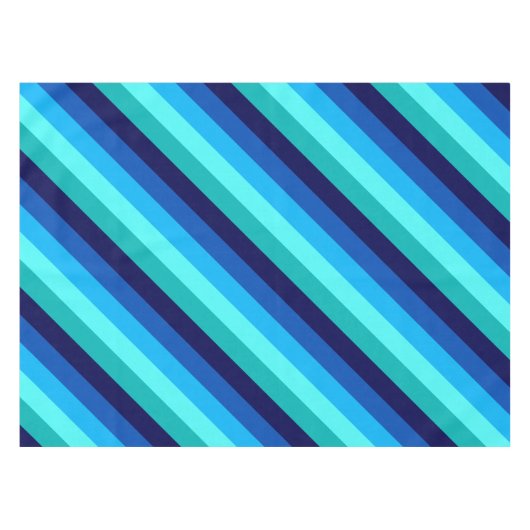 Icy Blue Aquamarin Stripes Small Tableclout Tischdecke (Vorderseite (Horizontal))