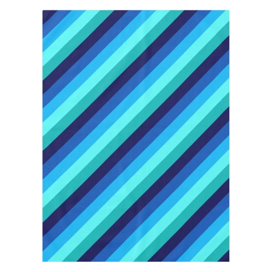 Icy Blue Aquamarin Stripes Small Tableclout Tischdecke (Vorderseite)