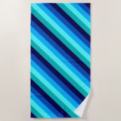 Icy Blue Aquamarin Stripes Strandtuch (Vorderseite)