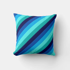 Icy Blue Aquamarin Stripes Throw Kissen