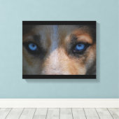 Icy Blue Canine Eyes Leinwanddruck (Insitu (Holzboden))