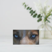 Icy Blue Canine Eyes Visitenkarte (Stehend Vorderseite)