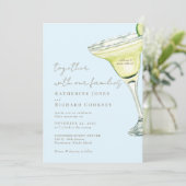 Icy Blue Celebrate & Party Margarita Wedding Einladung (Stehend Vorderseite)