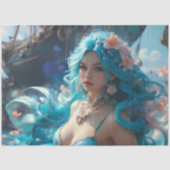 Icy Blue Elegant Mermaid Schnitt Paper Seidenpapier (Vorderseite)
