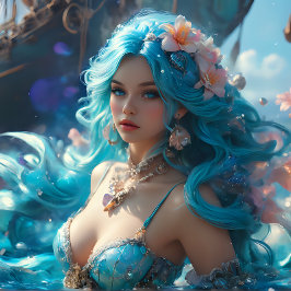 Icy Blue Elegant Mermaid Schnitt Paper Seidenpapier